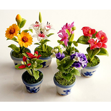 Charming Miniature Flower Pots for Fairy Gardens 1:12