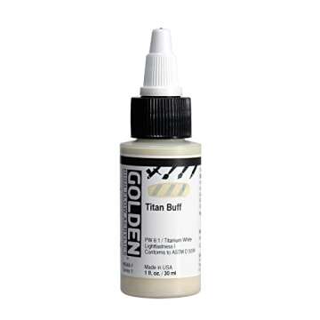 High Flow Acrylics by GOLDEN, Titan Buff, 1 fl. oz. Bottle, Professional Acrylic Paint, Semi-Opaque