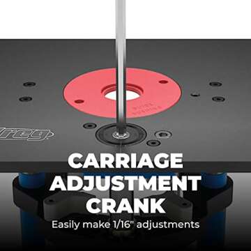 Kreg PRS5000 Precision Router Lift - Durable Router Plate Insert for Woodworking Projects