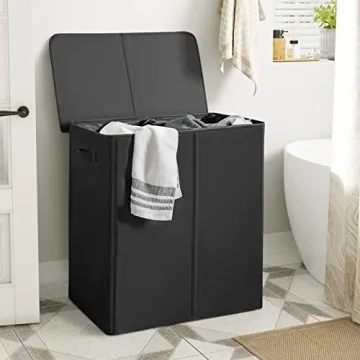 WOWLIVE Double Laundry Hamper with Lid and Removable Bags