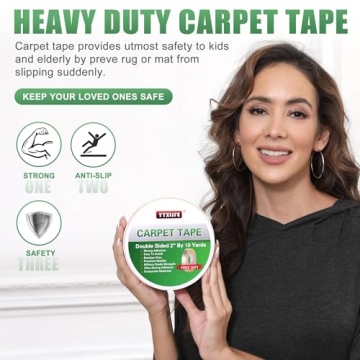 YYXLIFE Double Sided Rug Tape Secure Residue-Free Grip