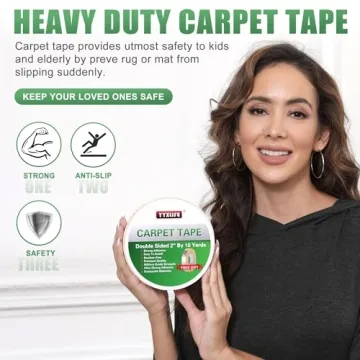 YYXLIFE Double Sided Rug Tape Secure Residue-Free Grip