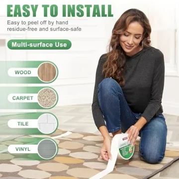 YYXLIFE Double Sided Rug Tape Secure Residue-Free Grip