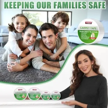 YYXLIFE Double Sided Rug Tape Secure Residue-Free Grip