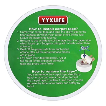 YYXLIFE Double Sided Rug Tape Secure Residue-Free Grip