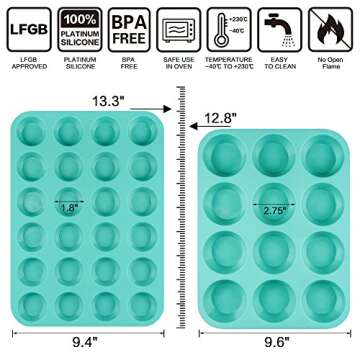 CAKETIME Silicone Muffin Pan Set for Effortless Baking