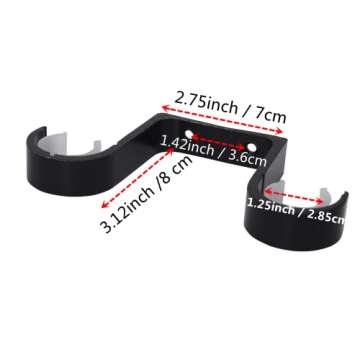 Tiweio Aluminum Alloy Ceiling Mounted Curtain Brackets - 2Pcs, Black