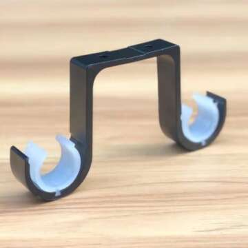 Tiweio Aluminum Alloy Ceiling Mounted Curtain Brackets - 2Pcs, Black