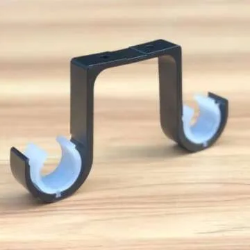 Tiweio Aluminum Alloy Ceiling Mounted Curtain Brackets - 2Pcs, Black