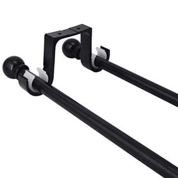 Tiweio Aluminum Alloy Ceiling Mounted Curtain Brackets - 2Pcs, Black