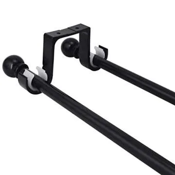 Tiweio Aluminum Alloy Ceiling Mounted Curtain Brackets - 2Pcs, Black