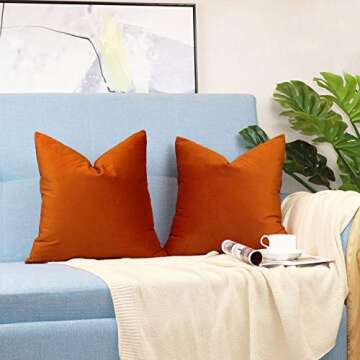 sykting Decorative Pillow Covers Solid Soft Cozy Velvet Throw Pillow Covers for Bed Couch Chair 20x2...