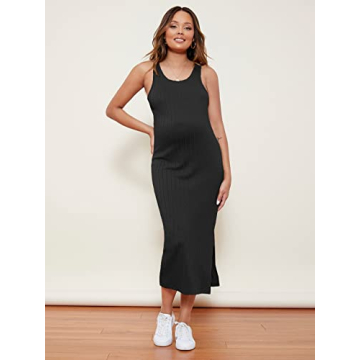 Stylish Romwe Women's Maternity Rib Knit Dress for Moms