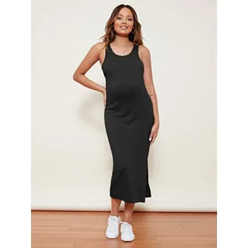 Stylish Romwe Women's Maternity Rib Knit Dress for Moms