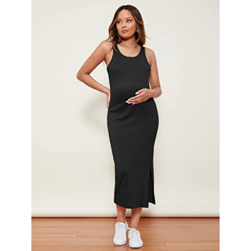 Stylish Romwe Women's Maternity Rib Knit Dress for Moms