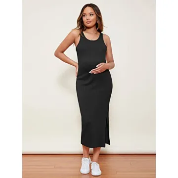 Stylish Romwe Women's Maternity Rib Knit Dress for Moms