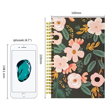 XYark Spiral Notebook Set - Floral A5 Travel Journals 3 Pack