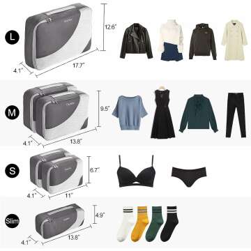 Packing Cubes Set for Effortless Travel Organization