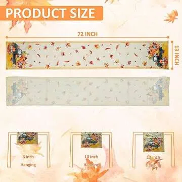 Fall Table Runner with Pumpkin Truck & Maple Leaves