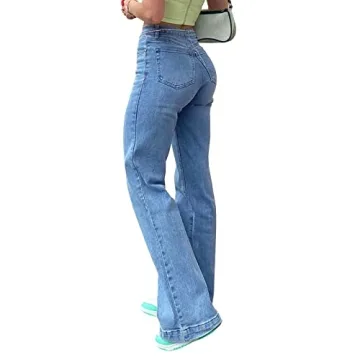 YUZIBAO Women's High Waisted Wide Leg Boyfriend Jeans