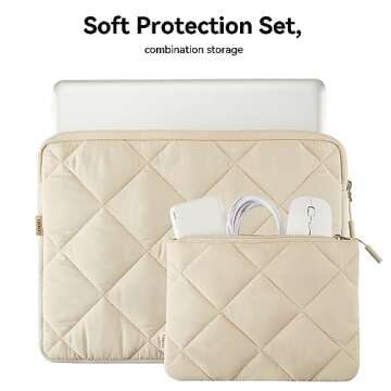 LANDICI Puffy Laptop Sleeve Carrying Case 14 15 Inch Compatible with MacBook Pro 14/15, MacBook Air ...