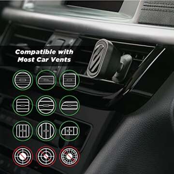 Scosche MMV-2PKXCES0 MagicMount Select Magnetic Air Vent Mount, Vent Phone Mount for Car with 360 Degree Adjustable Head, Black (Pack of 2)