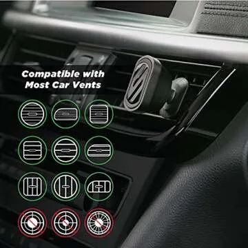 Scosche MMV-2PKXCES0 MagicMount Select Magnetic Air Vent Mount, Vent Phone Mount for Car with 360 Degree Adjustable Head, Black (Pack of 2)