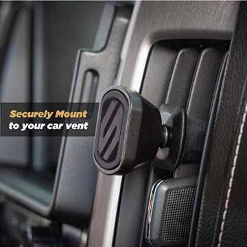 Scosche MMV-2PKXCES0 MagicMount Select Magnetic Air Vent Mount, Vent Phone Mount for Car with 360 Degree Adjustable Head, Black (Pack of 2)