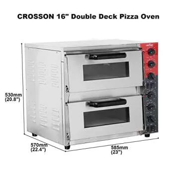CROSSON Double Deck Electric Pizza Oven for Restaurants