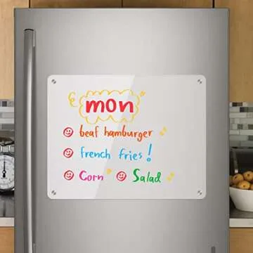 Kamehame Dry Erase Board for Refrigerator, Magnetic Dry Erase Board for Fridge, Clear Acrylic Note Board, 14.2"x11"