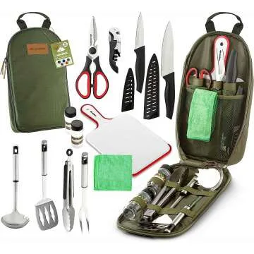 Compact Camp Kitchen Utensil Set for Travel