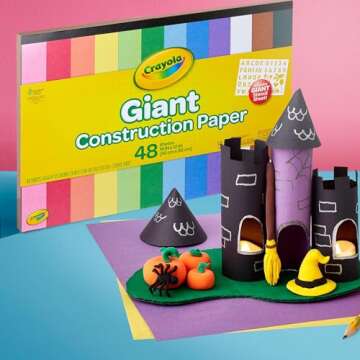 Crayola Giant Construction Paper Pad - 48 Sheets with Stencils