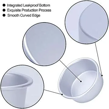 AWTBDP 4 Inch Cake Pan Set of 8, Anodized Aluminum Round Cake Pans with 100 Pcs Parchment Paper Tins Baking Pan for Cheese Cake, Pizza, Quiche, Non Toxic, Leakproof, Easy Pop Out