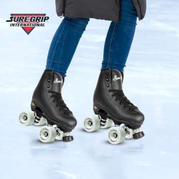 Sure-Grip Fame Indoor Wheels - Durable Nylon Build with Durometer of 95A and Diameter of 57mm - Ideal for Artistic Skating on Smooth Surfaces - Comes in Diverse Color Options - Set of 8 Wheels (White)