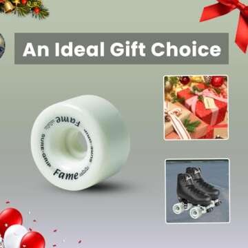 Sure-Grip Fame Indoor Wheels - Durable Nylon Build with Durometer of 95A and Diameter of 57mm - Ideal for Artistic Skating on Smooth Surfaces - Comes in Diverse Color Options - Set of 8 Wheels (White)