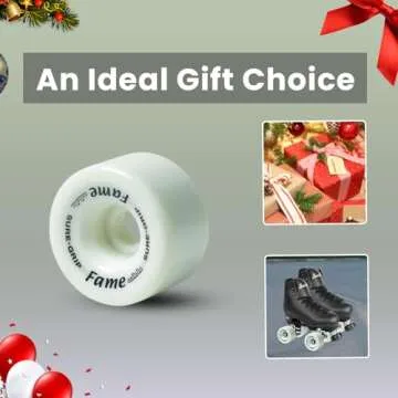 Sure-Grip Fame Indoor Wheels - Durable Nylon Build with Durometer of 95A and Diameter of 57mm - Ideal for Artistic Skating on Smooth Surfaces - Comes in Diverse Color Options - Set of 8 Wheels (White)