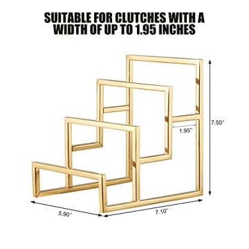 Elitnus Gold Clutch Purse Display Stand for Handbags