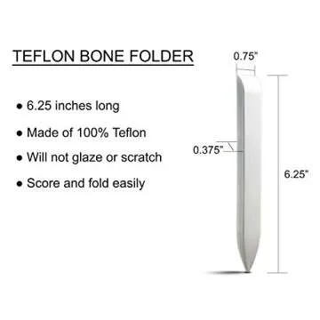 Crafty Gnome Teflon Bone Folder and Scoring Tool - 100% Teflon, Extra Smooth, White, Premium Quality for Scoring, Folding, Creasing, Bookbinding, Origami, Scrapbooking & More