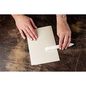 Crafty Gnome Teflon Bone Folder and Scoring Tool - 100% Teflon, Extra Smooth, White, Premium Quality for Scoring, Folding, Creasing, Bookbinding, Origami, Scrapbooking & More
