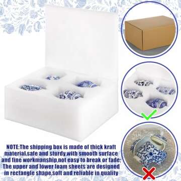 Hushee Small Blue and White Vase Porcelain Vases Blue Chinoiserie Decor Porcelain Ginger Jars for Home Chinoiserie Decor for Bedroom Table Accent Shelf Tabletop(Classic,4 Pcs)