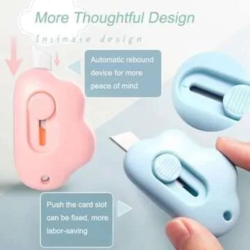 Akhfky 6Pcs Cloud Shaped Mini Utility Knives - Fun and Functional Office Supplies