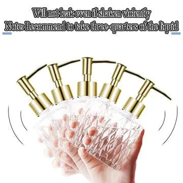 Retyion Multipurpose Soap Dispenser Easy to Clean Glass Soap Pump Dispenser Ideal for Bath and Bathroom (Gold)