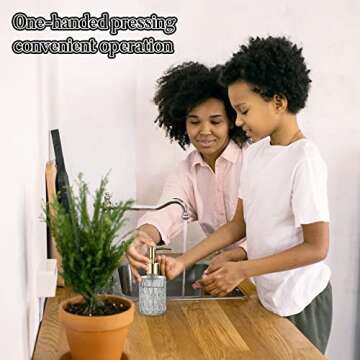 Retyion Multipurpose Soap Dispenser Easy to Clean Glass Soap Pump Dispenser Ideal for Bath and Bathroom (Gold)