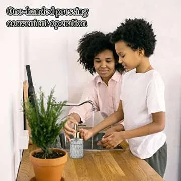 Retyion Multipurpose Soap Dispenser Easy to Clean Glass Soap Pump Dispenser Ideal for Bath and Bathroom (Gold)