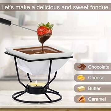 BSTKEY Ceramic Butter Warmer Set for Cheese and Chocolate