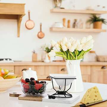 BSTKEY Ceramic Butter Warmer Set for Cheese and Chocolate