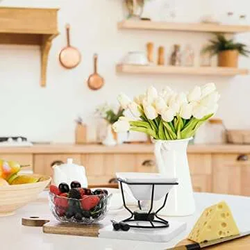 BSTKEY Ceramic Butter Warmer Set for Cheese and Chocolate