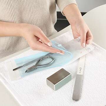 ForPro Professional Collection Self-Sealing Sterilization Pouches, Latex-Free, Color Changing Indicator, 3.5" W x 10" L, 200-Count