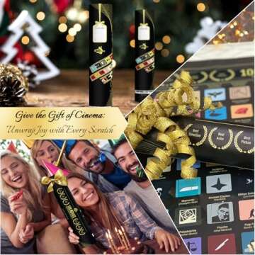 100 Movies Scratch Off Poster, Movie Scratch Off Poster, Easy Off Gold Foil,100 Best Movies, Movie Bucket List Poster Includes Scratching Tool and Ebook