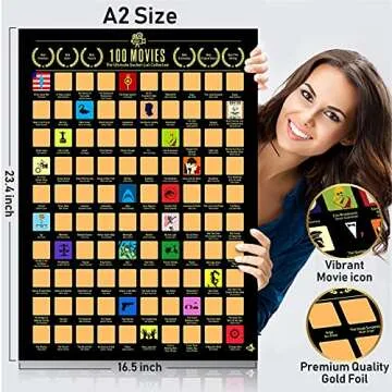 100 Movies Scratch Off Poster - Best Gift for Film Lovers